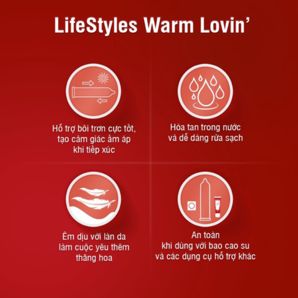 LifeStyles Gel Bôi Trơn Warm Lovin Tăng Cảm Giác Ấm Nóng 50ml