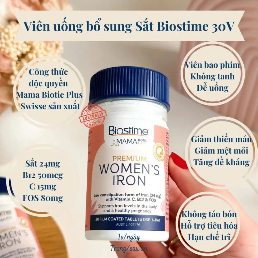 Biostime Viên Uống Bổ Sung Sắt Hữu Cơ 30 Viên