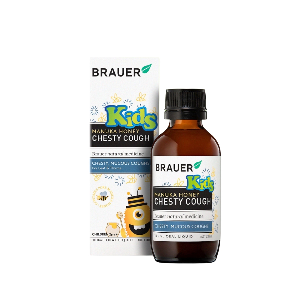 Brauer Siro Chiết Xuất Mật Ong Hỗ Trợ Giảm Ho Và Làm Ấm Đường Hô Hấp Cho Trẻ Manuka Honey Chesty Cough 100ml