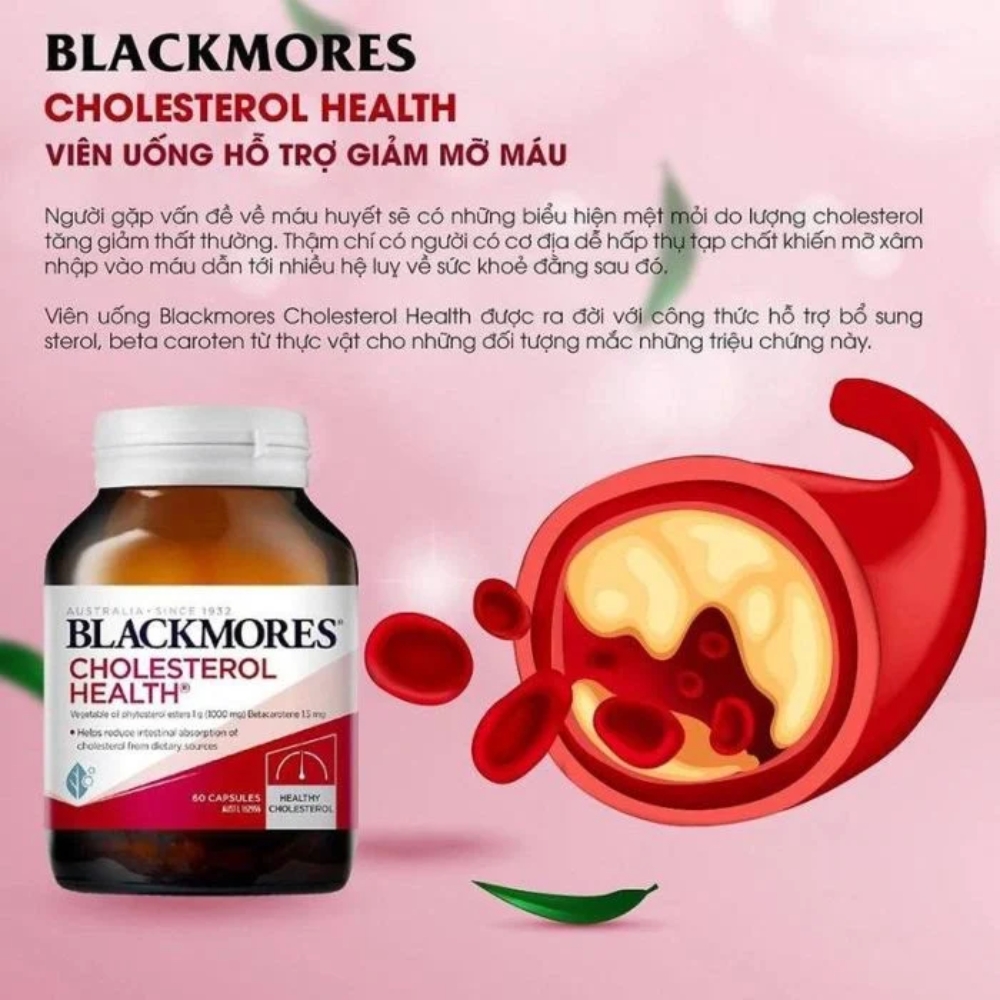 Blackmores Viên Uống Giảm Cholesterol Hỗ Trợ Tim Mạch Cholesterol Health 60 Viên