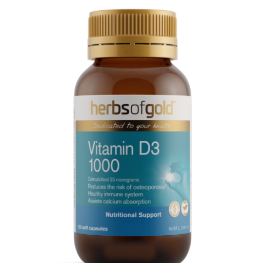 Herbs Of Gold Viên Uống Bổ Sung Vitamin D3 1000 Plus Tăng Sức Đề Kháng 120 Viên