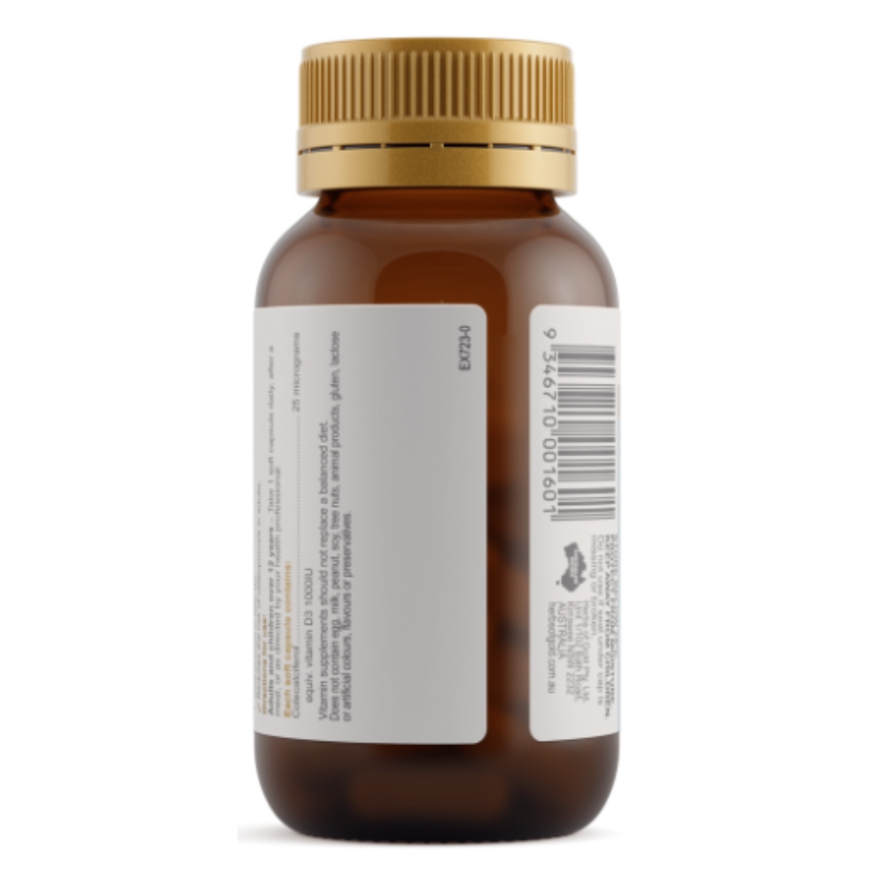 Herbs Of Gold Viên Uống Bổ Sung Vitamin D3 1000 Plus Tăng Sức Đề Kháng 120 Viên