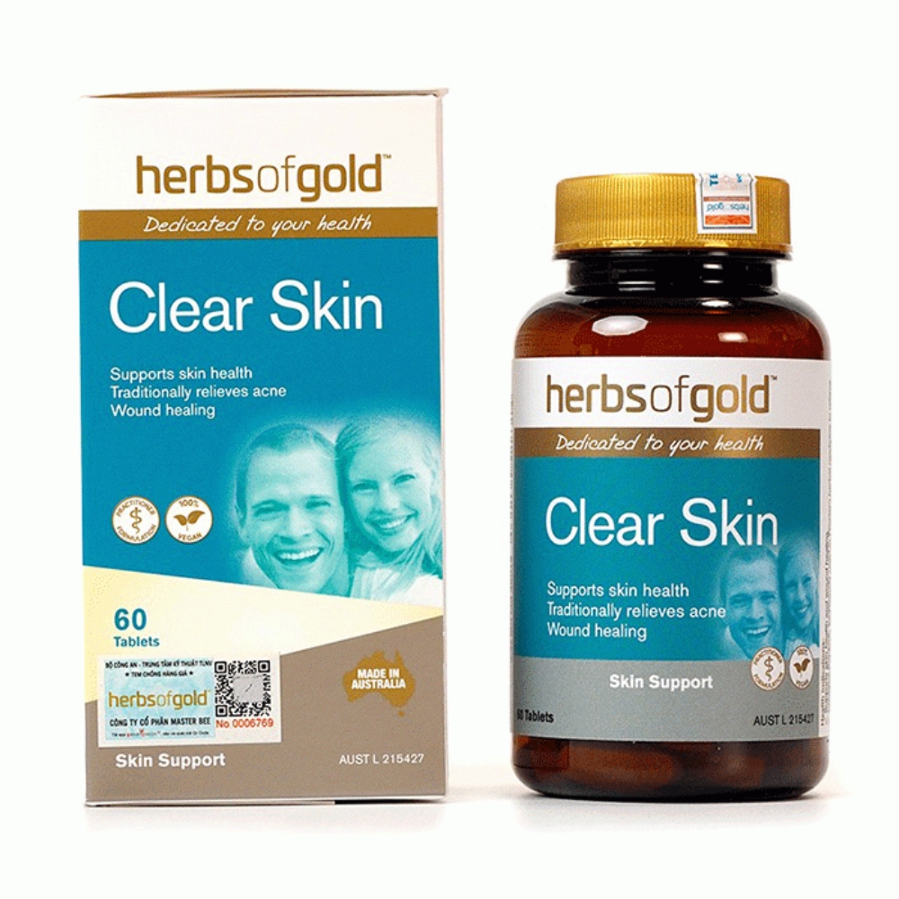 Herbs Of Gold Viên Uống Clear Skin Hỗ Trợ Thải Độc Da, Giảm Mụn 60 Viên