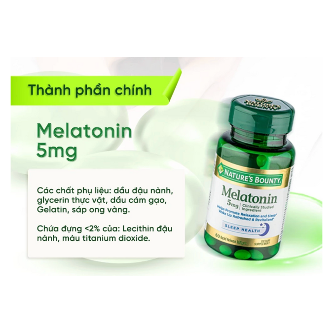 Nature’s Bounty Viên Uống Hỗ Trợ Điều Hòa Giấc Ngủ Melatonin 5mg 60 Viên - Nhập Khẩu Chính Ngạch Mỹ