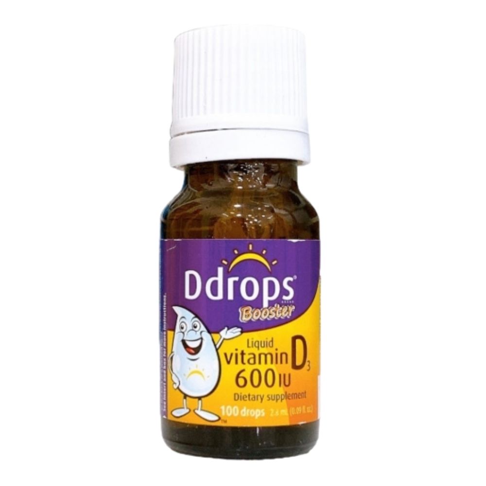 Kids Ddrops Booster Dung Dịch Uống Vitamin D3 600IU Hỗ Trợ Phát Triển Xương Và Tăng Cường Miễn Dịch Cho Trẻ Em Chai 2.5ml