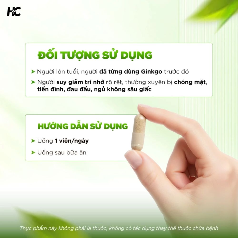 Healthy Care Viên Uống Bổ Não Ginkgo Biloba 6000mg 60 Viên