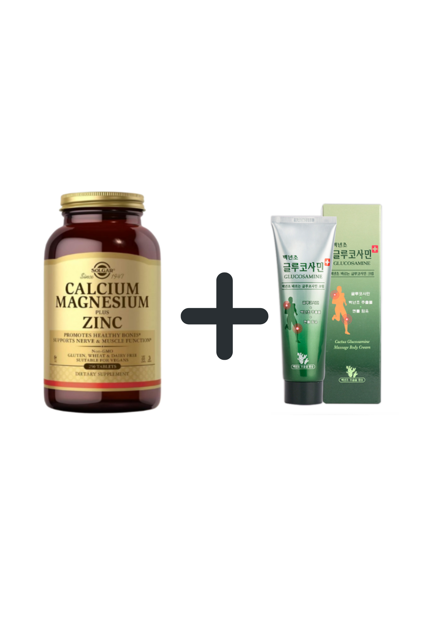Combo Solgar Viên Uống Canxi Calcium Magnesium Plus Zinc 100 Viên + Dầu Lạnh