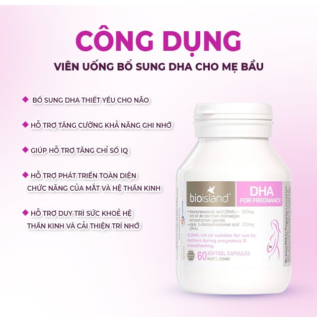 Bổ Sung DHA Cho Mẹ Bầu Bio Island - Úc 60 Viên
