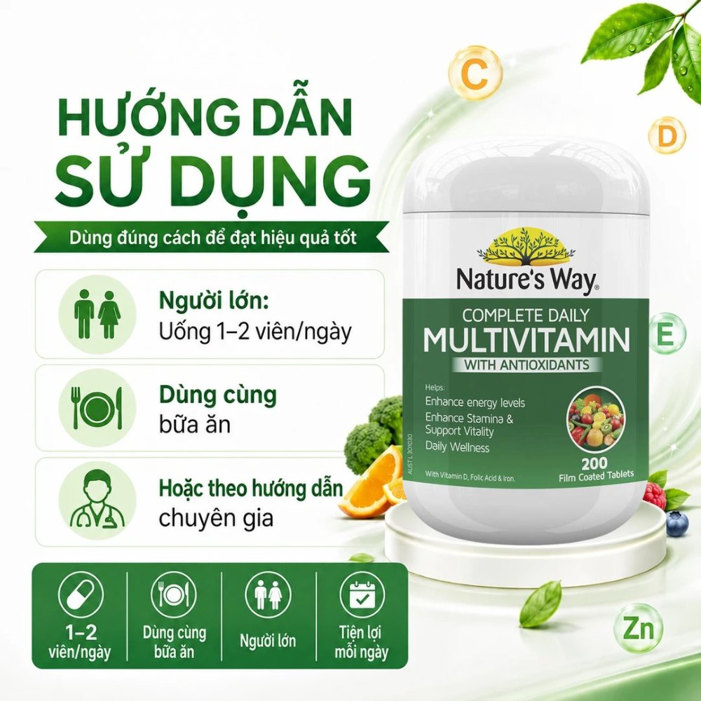 Nature’s Way Viên Uống Vitamin Tổng Hợp Complete Daily Multivitamin - Chính Ngạch Úc