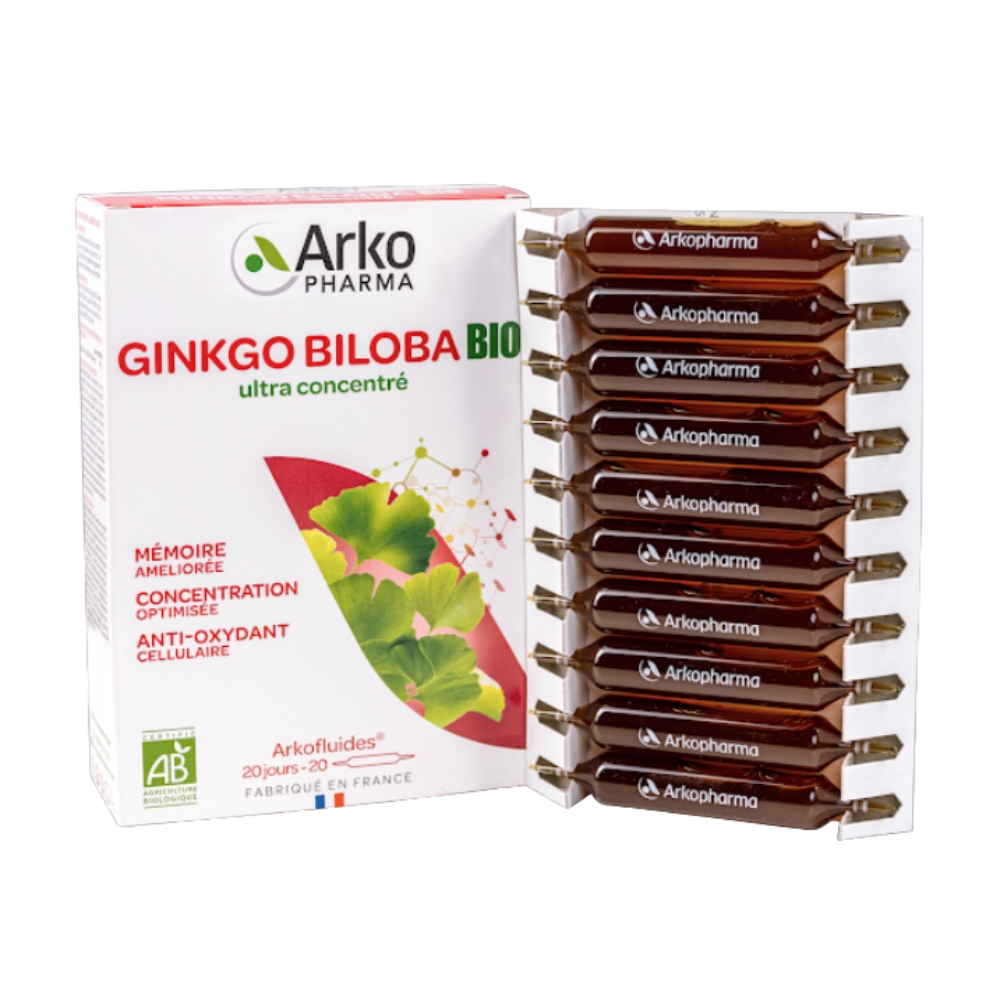 Arkopharma Nước Uống Bổ Não Ginkgo Biloba Hộp 20 Ống
