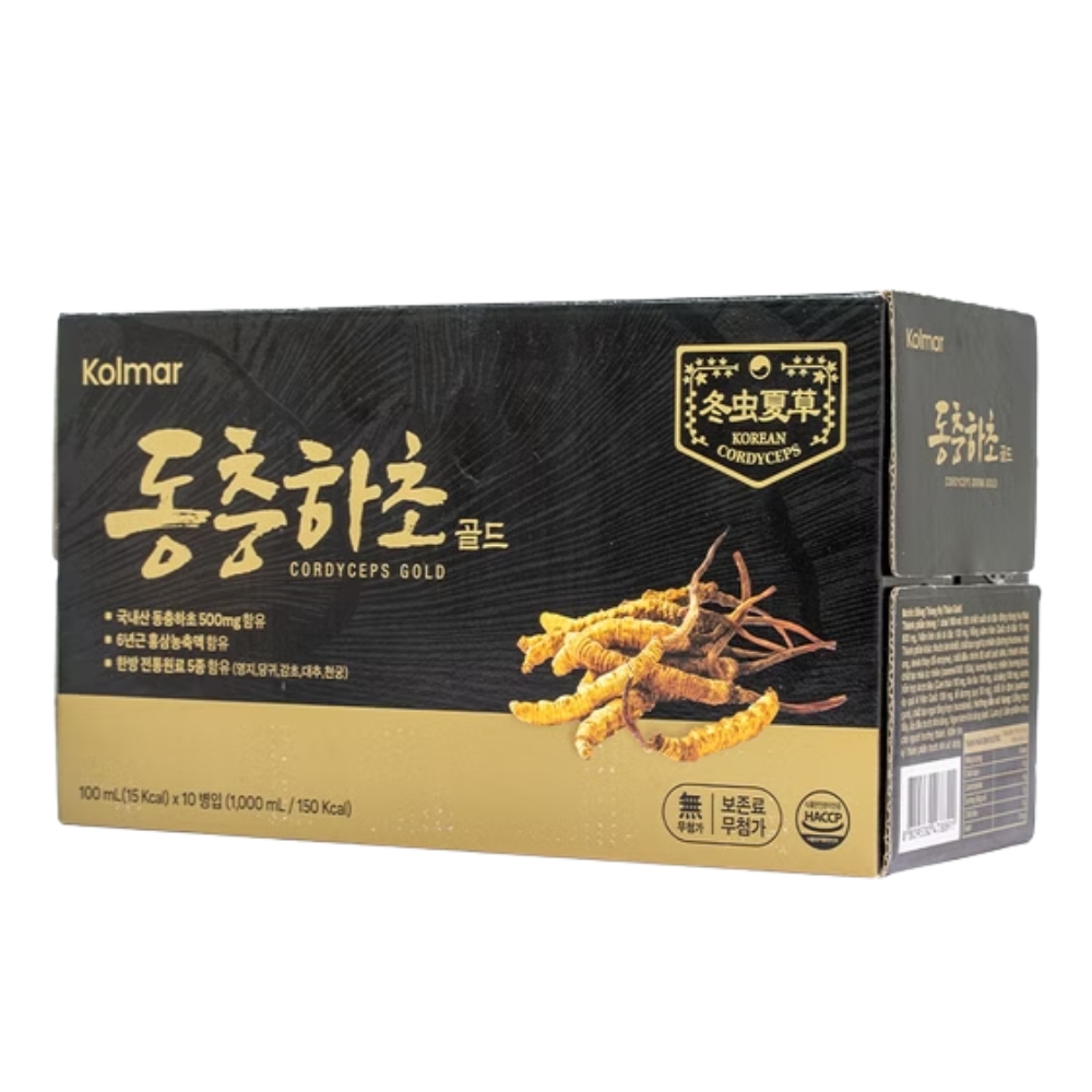 Combo Hộp 10 Chai Kolmar Nước Uống Đông Trùng Hạ Thảo Cordyceps Gold 100ml