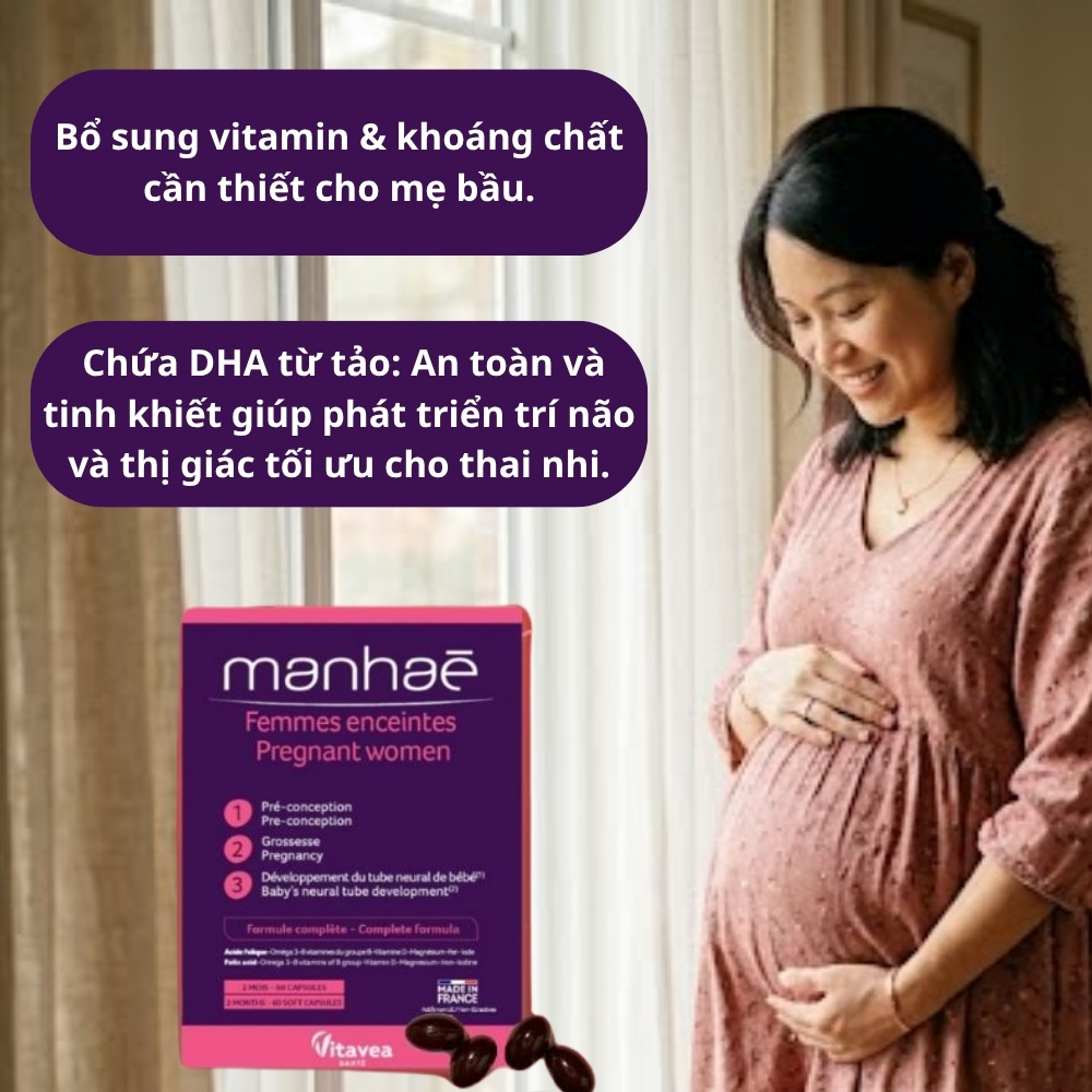 Manhae Viên Uống Vitamin Tổng Hợp Cho Bà Bầu Manhaé Femmes Enceintes Pregnant Women 30 Viên
