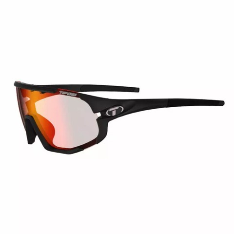 Tifosi Sledge Kính Mát Thể Thao Thiết Kế Cong Thái Học Dành Cho Đạp Xe, Pickleball Gọng Lớn Màu Đen Matte Black Tròng Đổi Màu Đỏ Clarion Red Fototec