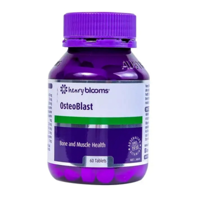 Henry Blooms Viên Uống Bổ Sung Canxi, Vitamin D3+K OsteoBlast 60 Viên