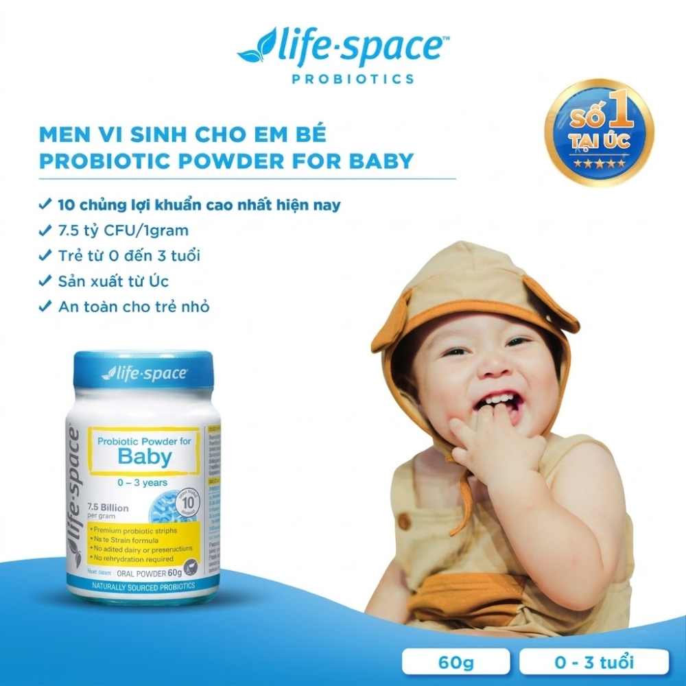 Life Space Men Vi Sinh Cho Bé Từ 0 - 3 Tuổi Probiotic Powder For Baby 60g