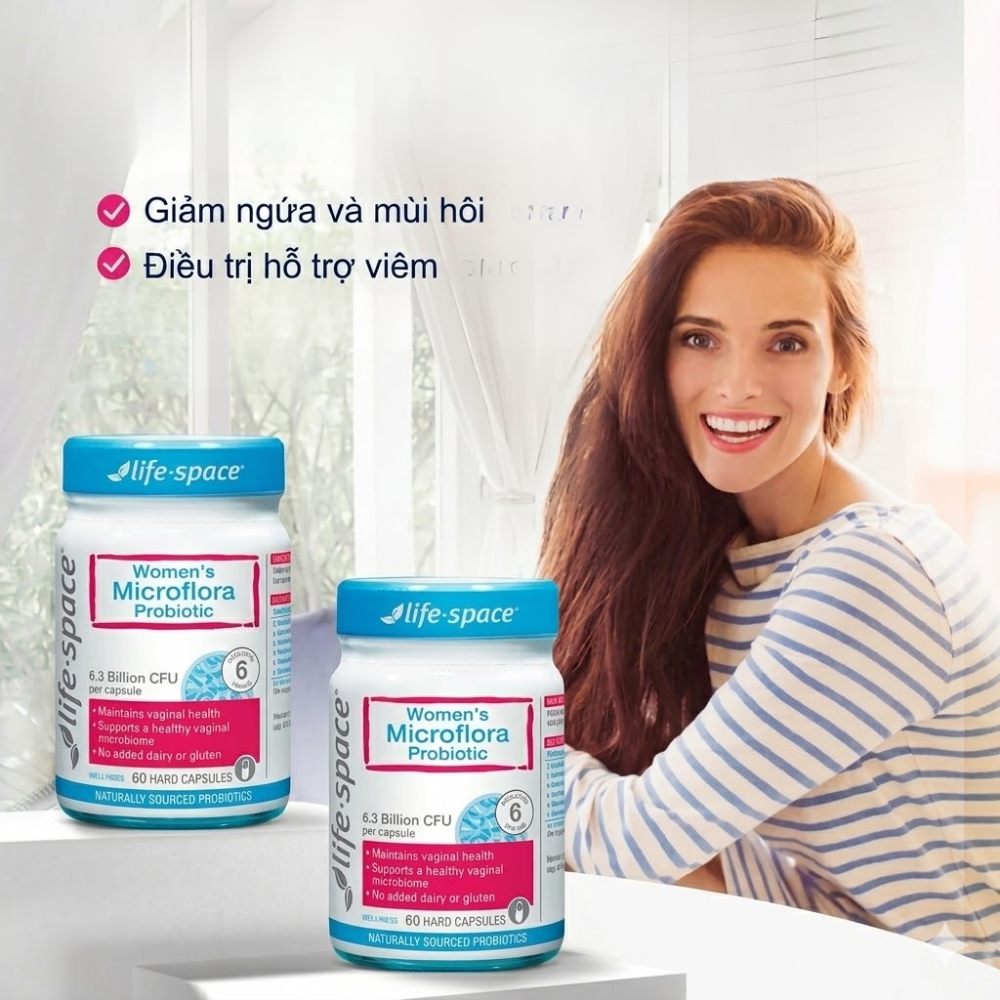 Life Space Viên Uống Men Vi Sinh Cho Nữ Women's Microflora Probiotic Hỗ Trợ Sức Khỏe "Cô Bé" 60 Viên