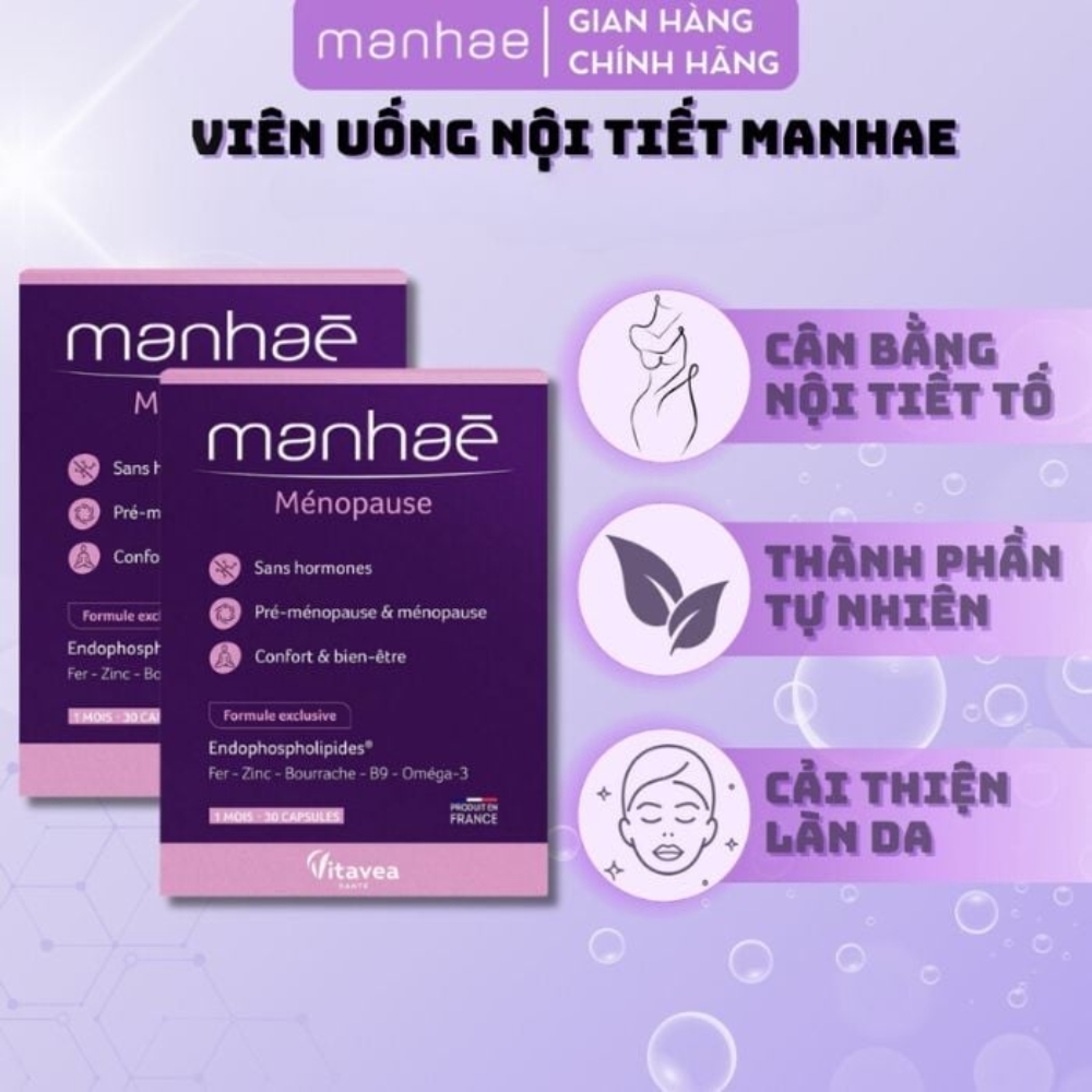 Manhae Viên Uống Nội Tiết Nutrisante Cho Phụ Nữ Tiền Mãn Kinh 90 Viên