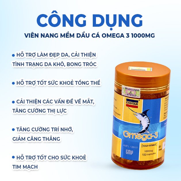 Costar Viên Uống Dầu Cá Omega 3 1000mg 365 Viên