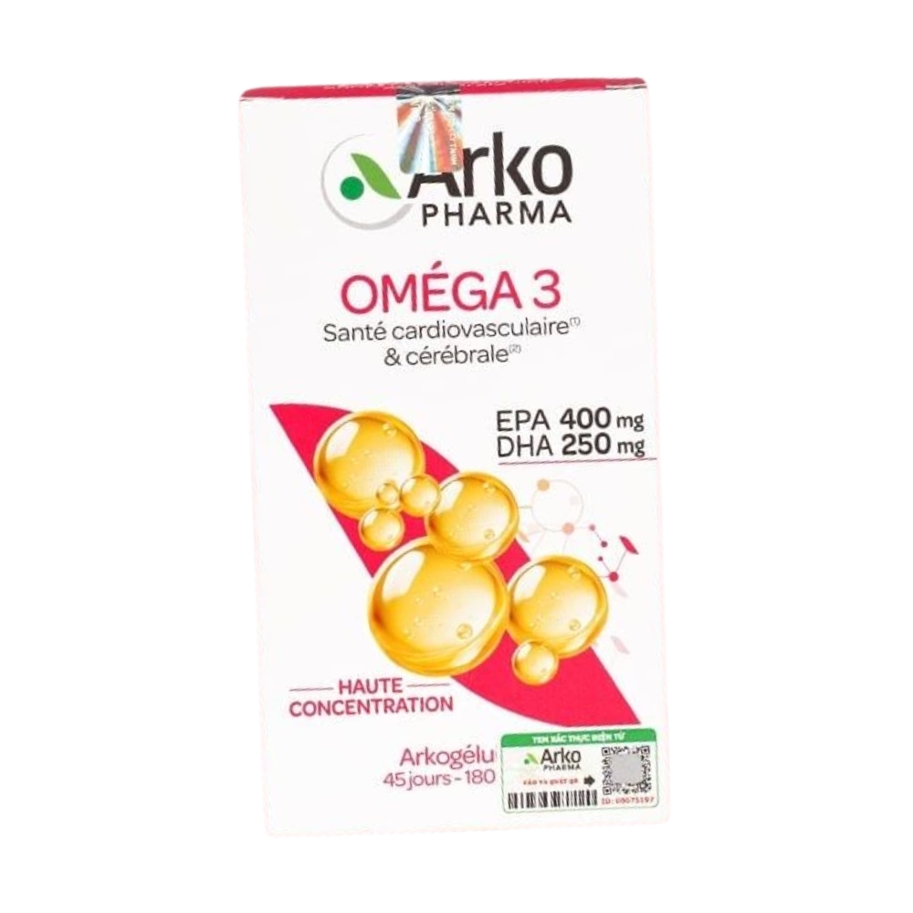Arkopharma Viên Uống Omega 3 Arkogelules Hỗ Trợ Não Bộ Và Tim Mạch 180 Viên