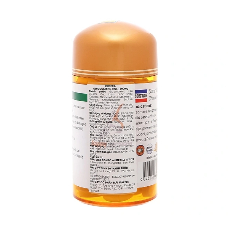 Costar Viên Uống Bổ Xương Khớp Glucosamine HCL 1500mg 120 Viên