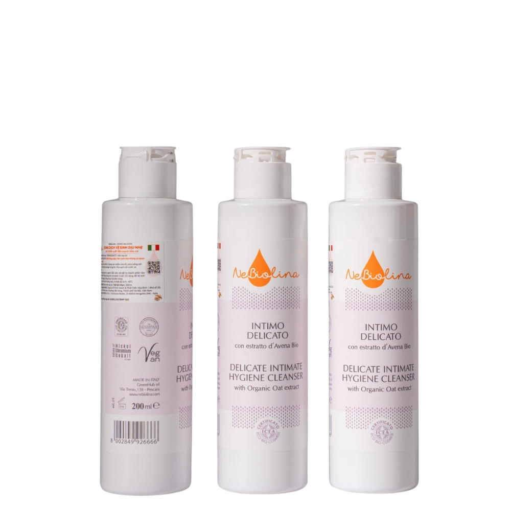 NeBiolina Dung Dịch Vệ Sinh Chiết Xuất Yến Mạch Hữu Cơ Cho Bé Từ 3 Tuổi Và Người Lớn 200ml