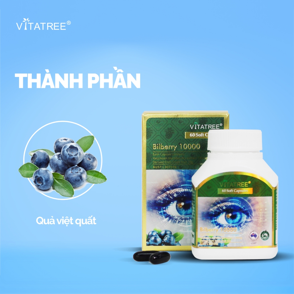 Vitatree Viên Uống Bổ Mắt Bilberry 100000mg 60 Viên