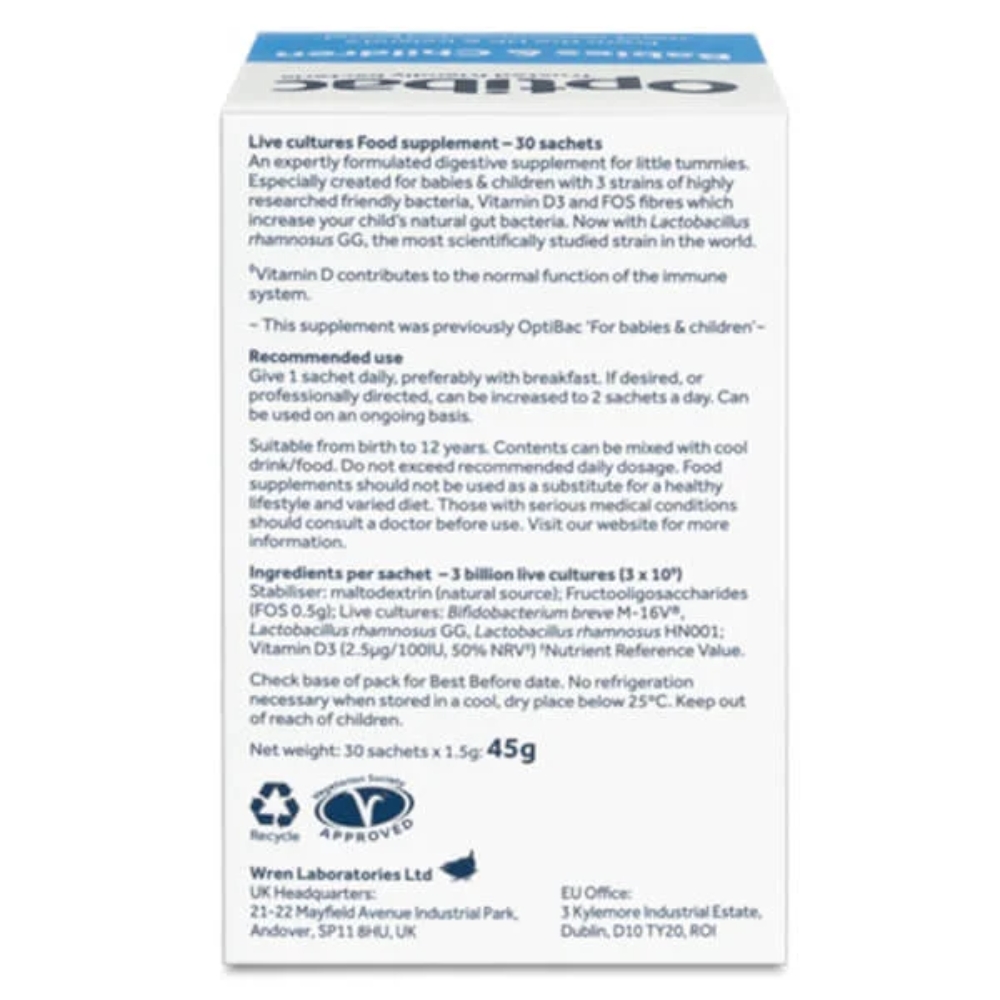 Optibac Men Vi Sinh Babies & Children Cho Bé Từ 0 - 12 Tuổi  30 Gói