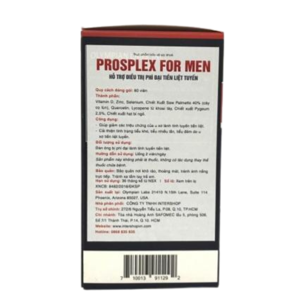 Olympian Labs Viên Uống Hỗ Trợ Tuyến Tiền Liệt Prosplex For Men 60 viên