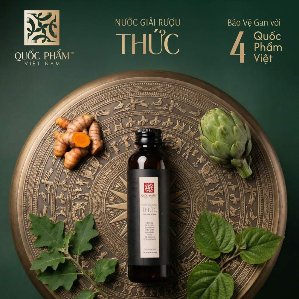 Quốc Phẩm Việt Nam Nước Uống Thức Hỗ Trợ Giải Rượu Hộp 5 Chai