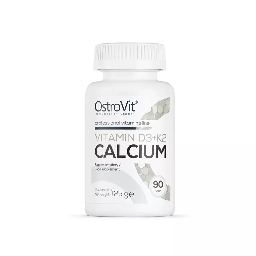 OstroVit Viên Uống Vitamin D3 + K2 + Calcium Bổ Sung Canxi, Vitamin D3 Và K2 Hộp 90 Viên