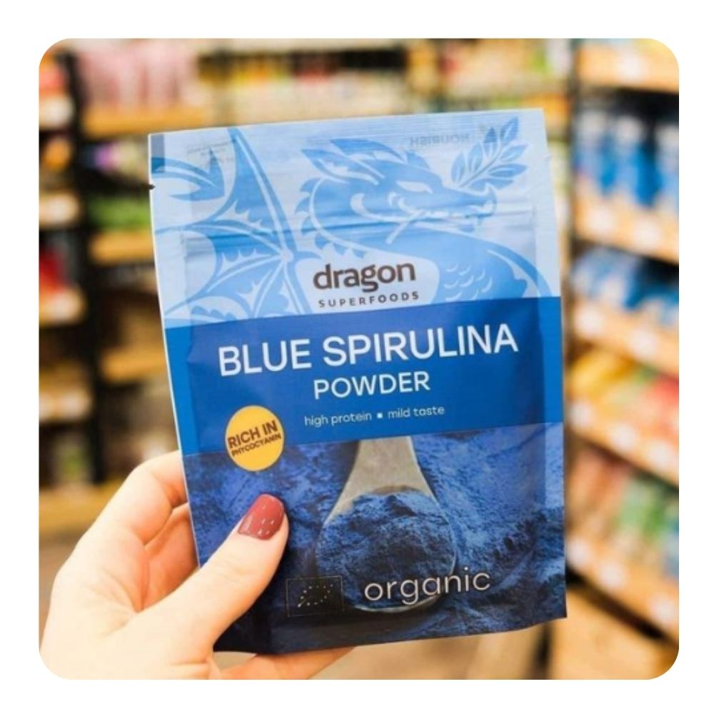 Dragon Superfoods Bột Tảo Blue Spirulina Hữu Cơ Bổ Sung Dưỡng Chất 75g
