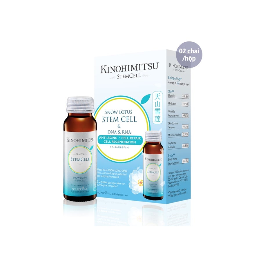 Kinohimitsu Nước Uống Chống Lão Hóa Từ Tế Bào Gốc Collagen Stem Cell (Hộp 2 chai)