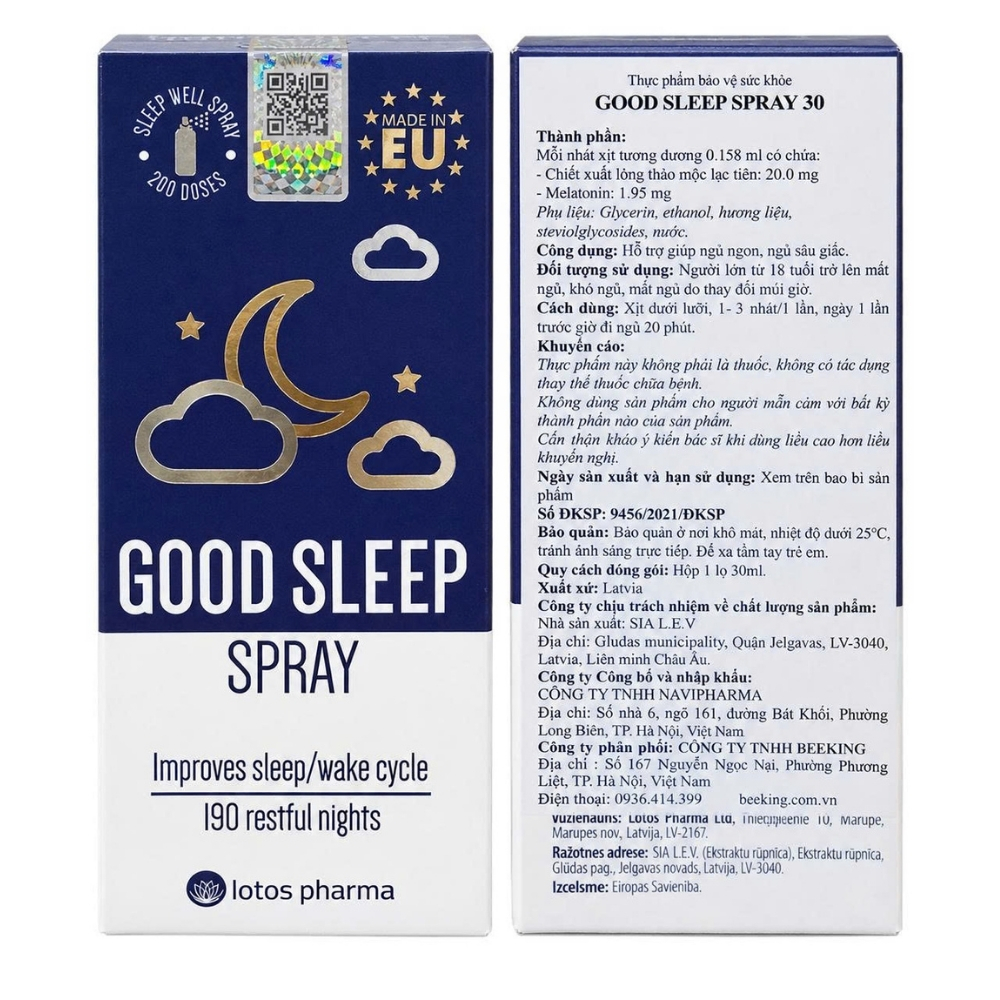 Good Sleep Spray Dạng Xịt Hỗ Trợ Giấc Ngủ 30ml