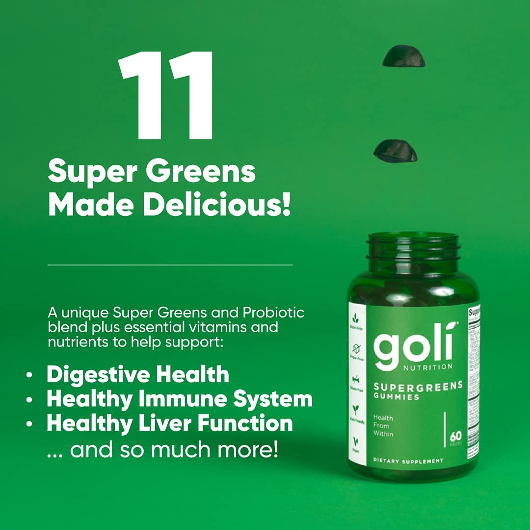 Kẹo Dẻo Bổ Sung Chất Xơ Hỗ Trợ Tiêu Hóa Goli Supergreens 60 Gummies