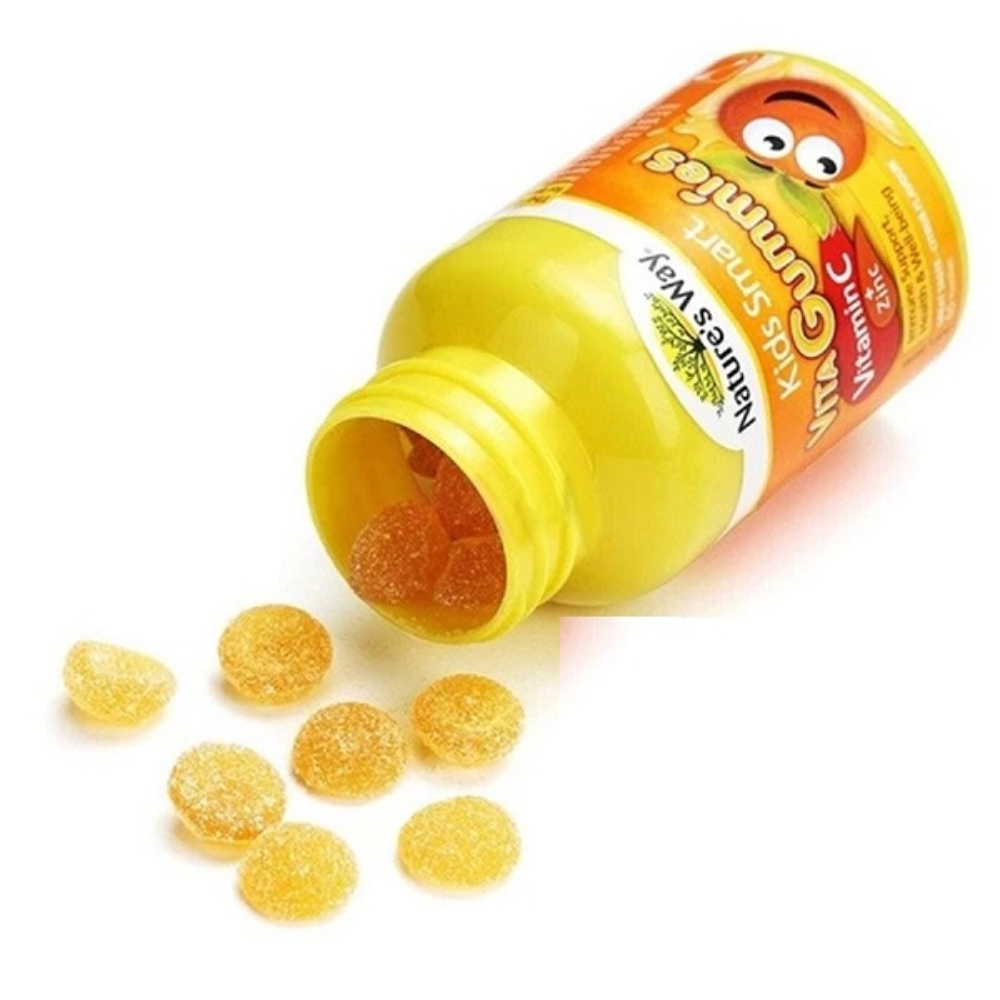 Combo 2 Nature's Way Kẹo Dẻo Bổ Sung Vitamin C & Kẽm Cho Bé Kids Smart Vita Gummies Vị Cam 60 Viên