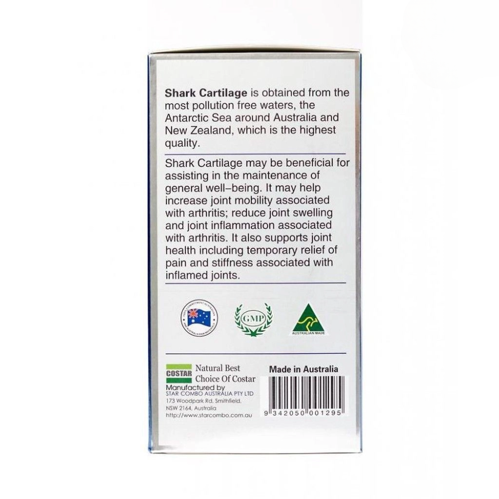 Costar Viên Uống Hỗ Trợ Xương Khớp Sụn Cá Mập Blue Shark Cartilage 750mg (30 Viên)