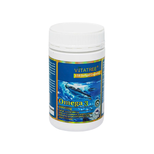 Vitatree Viên Uống Dầu Cá Omega 3 Bổ Sung Dưỡng Chất Cho Não, Bổ Mắt 1000mg 150 Viên