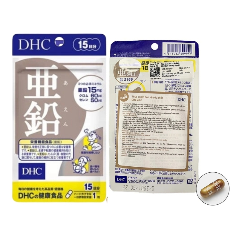 Combo 2 Gói DHC Viên Hỗ Trợ Bổ Sung Kẽm Zinc 15 Ngày