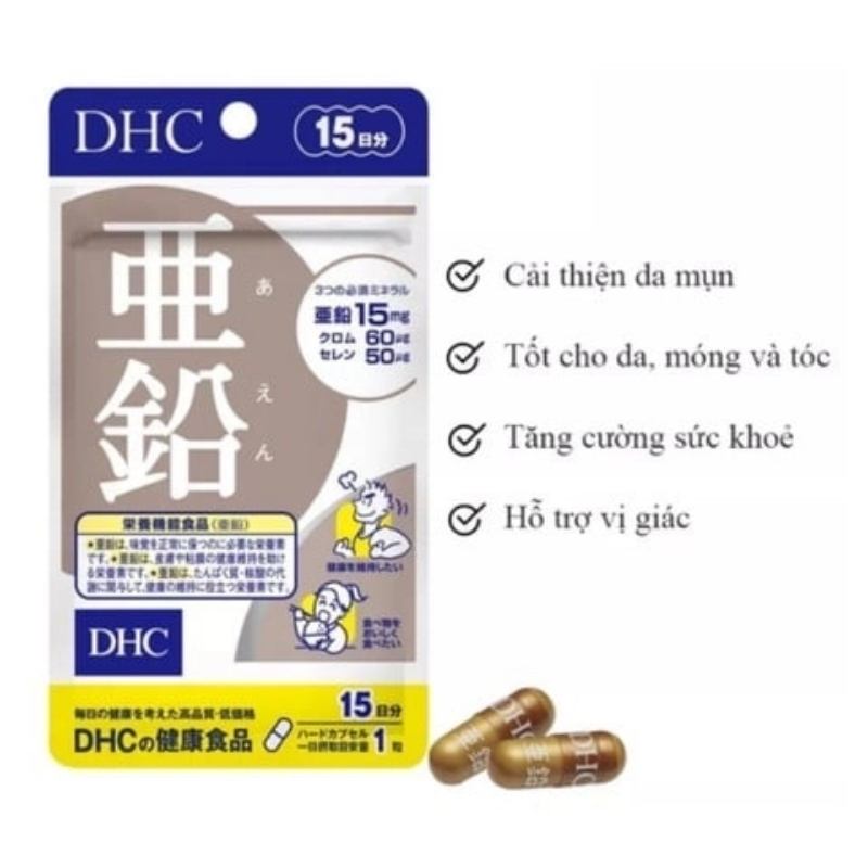 Combo 2 Gói DHC Viên Hỗ Trợ Bổ Sung Kẽm Zinc 15 Ngày