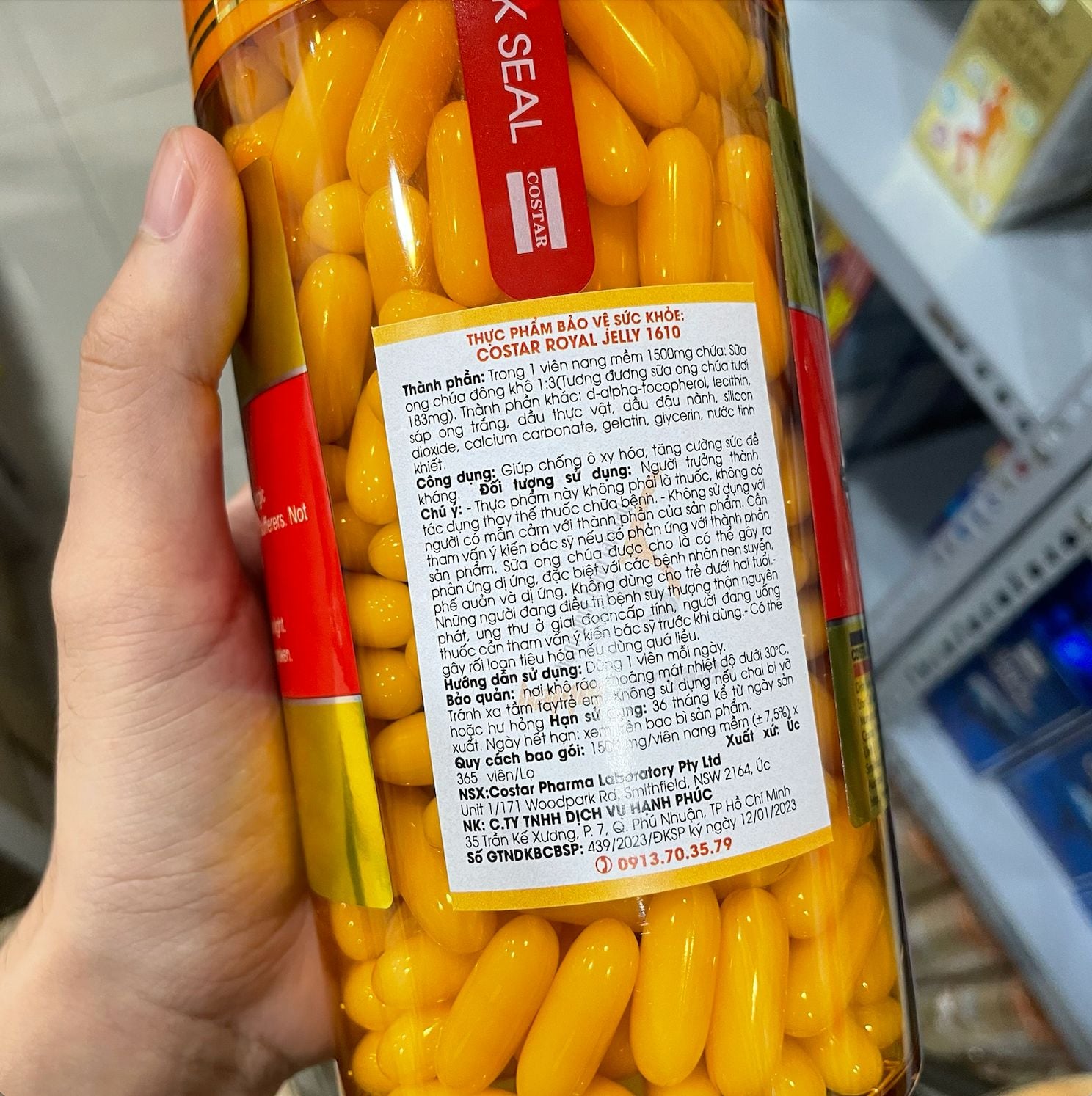 Costar Viên Uống Sữa Ong Chúa Royal Jelly Soft Gel 1610mg 365 Viên