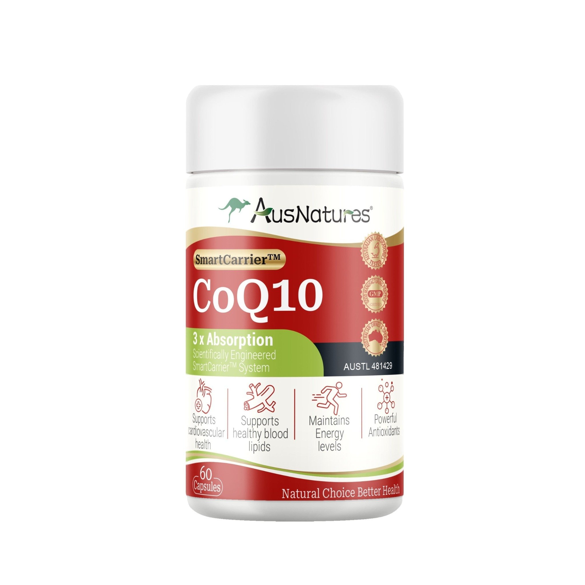 AusNatures Viên Uống CoQ10 Hỗ Trợ Tim Mạch, Chống Oxy Hóa 60 Viên