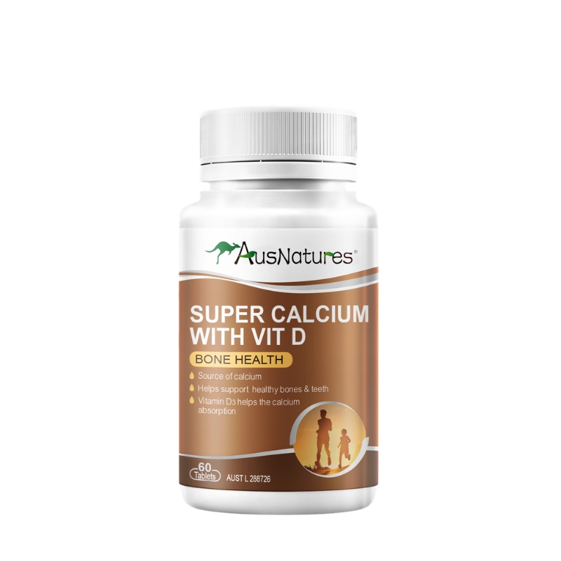AusNatures Viên Uống Super Calcium With VIT D Bổ Sung Canxi Hữu Cơ Và Vitamin D 60 Viên