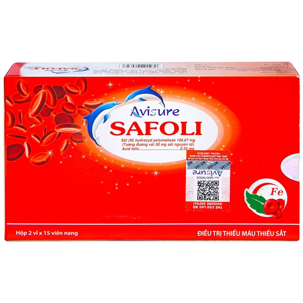 Avisure Safoli Viên Uống Bổ Sung Sắt Và Acid Folic Cho Bầu Hộp 60 Viên