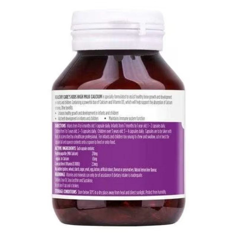 Combo 2 Hộp Healthy Care Bổ Sung Canxi Cho Trẻ Trên 4 Tháng Tuổi Milk Calcium 60 Viên