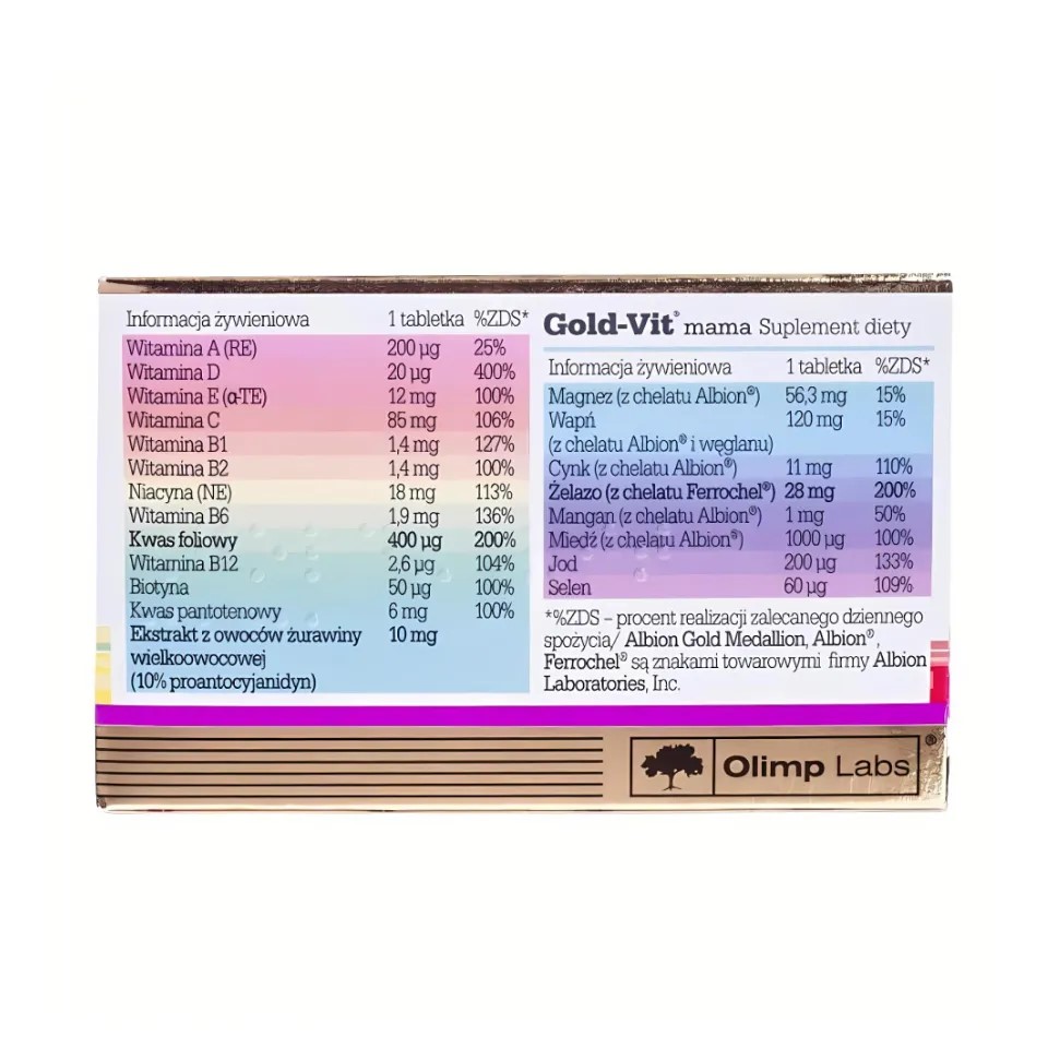 Olimp Labs Gold Vit Mama Vitamin Tổng Hợp Cho Bà Bầu & Mẹ Sau Sinh Hộp 30 Viên