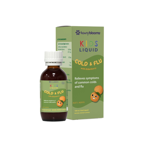 Henry Blooms Kids Liquid Dung Dịch Hỗ Trợ Giúp Kích Thích Ăn Ngon Cold And Flu With Elderberry 100ml