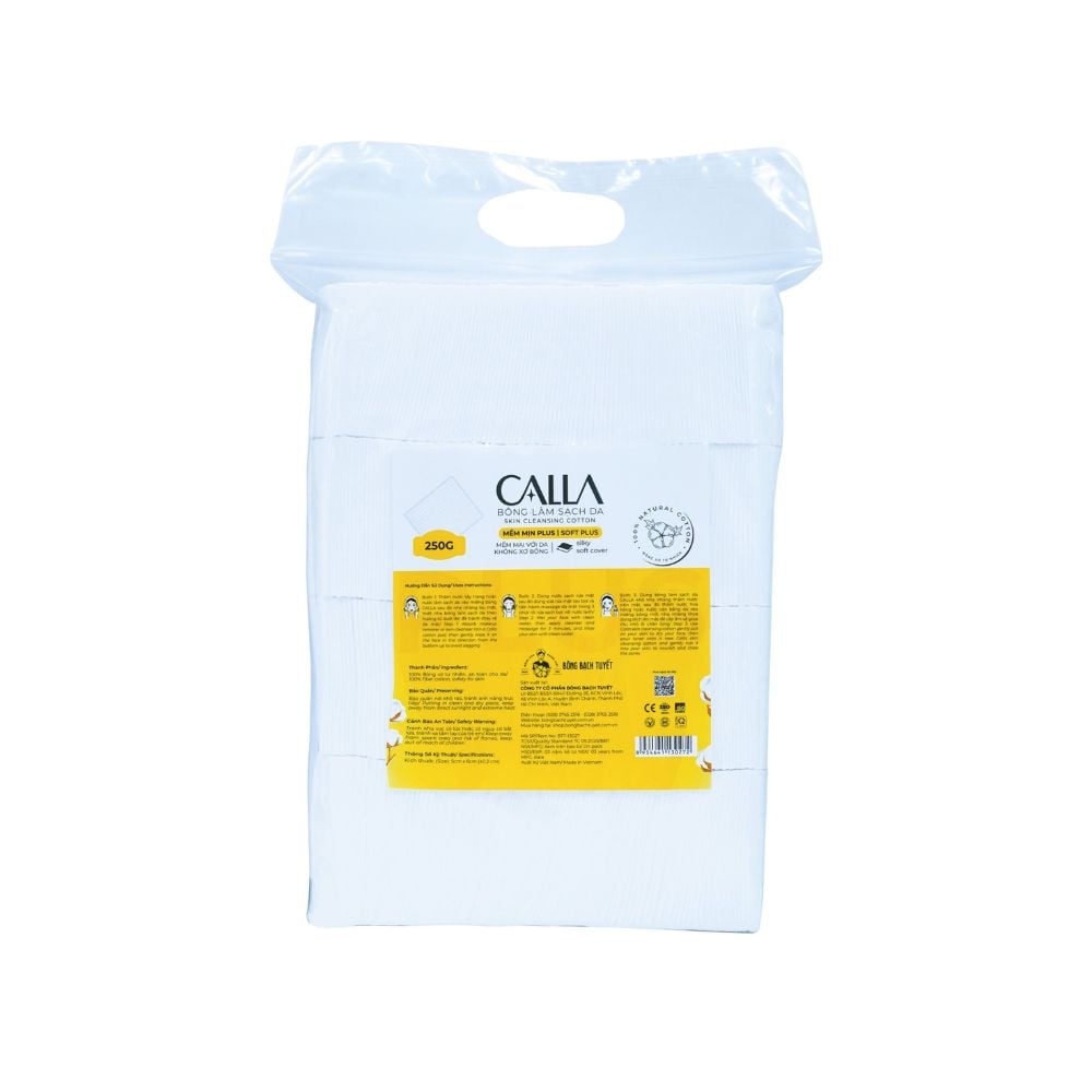 Calla Bông Tẩy Trang Làm Sạch Da Mềm Mịn 250gr - Làm Sạch Đắp Mặt Nạ Hằng Ngày