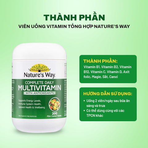Nature’s Way Viên Uống Vitamin Tổng Hợp Complete Daily Multivitamin Úc 100 Viên