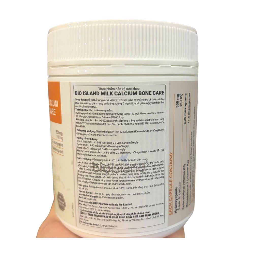 Bio Island Viên Uống Bổ Sung Canxi Milk Calcium Bone Care 150 Viên