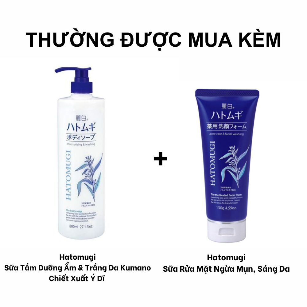 Hatomugi Sữa Rửa Mặt Ngừa Mụn, Làm Sáng Da The Medicated Facial Foam 130g